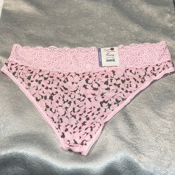 Secret Treasures Rayon Lace Thong Size XXL Pink - Picture 1 of 4
